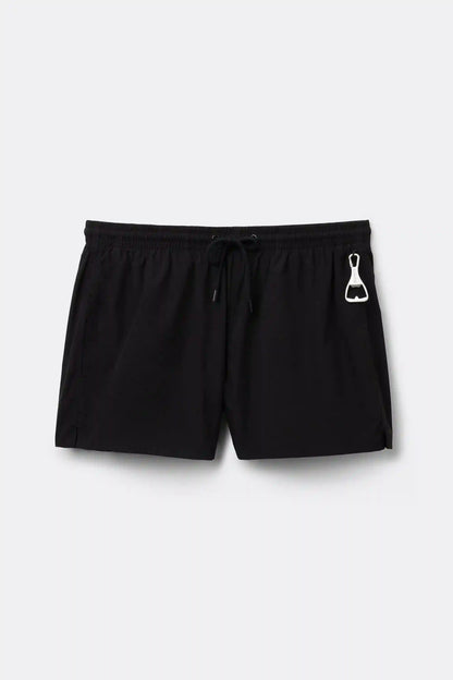 Short Solid Color Swim Trunks