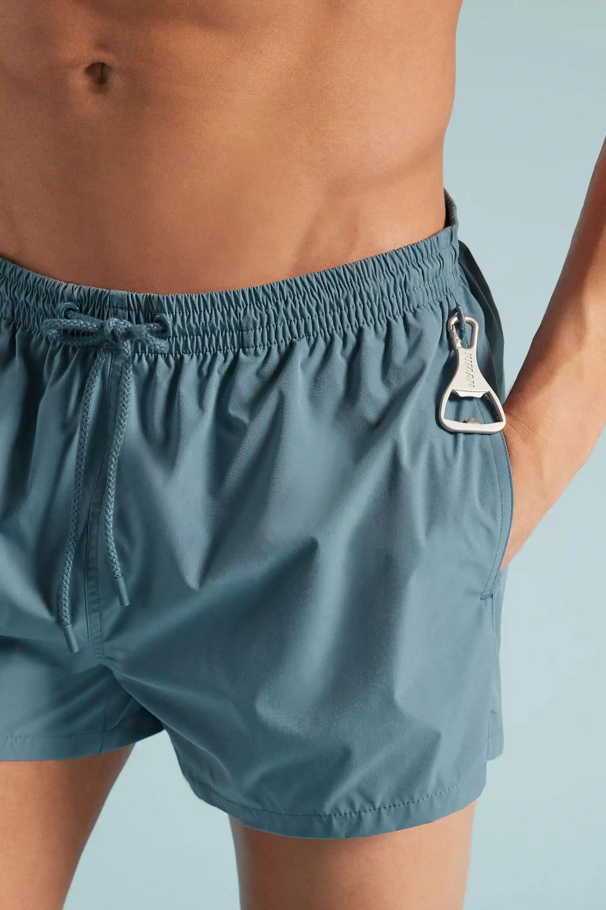 Short Solid Color Swim Trunks