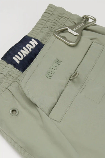 Short Solid Color Swim Trunks
