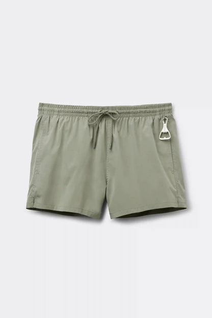 Short Solid Color Swim Trunks