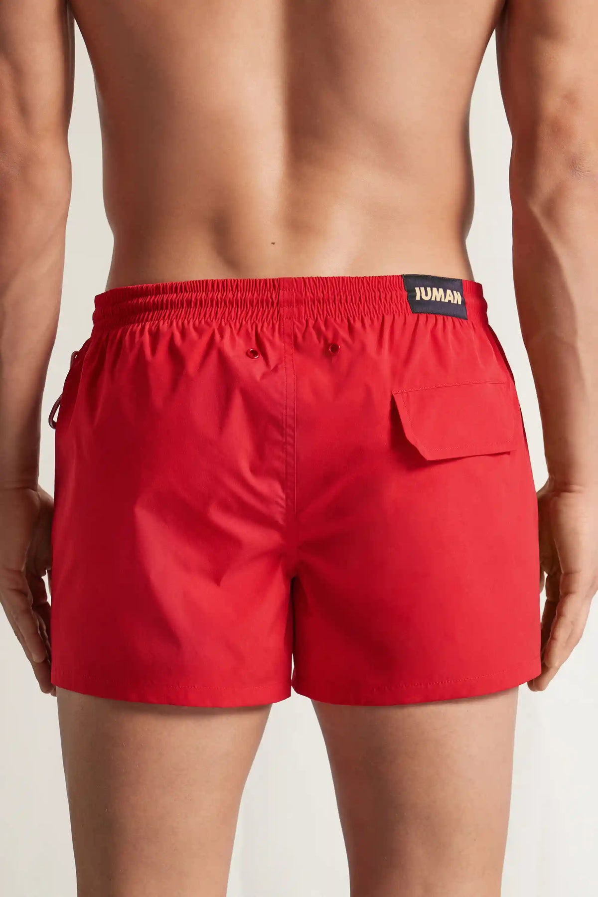 Short Solid Color Swim Trunks