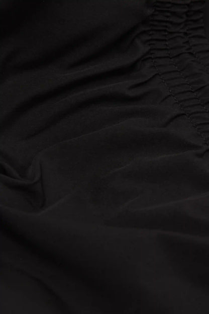 Long Solid Color Swim Trunks