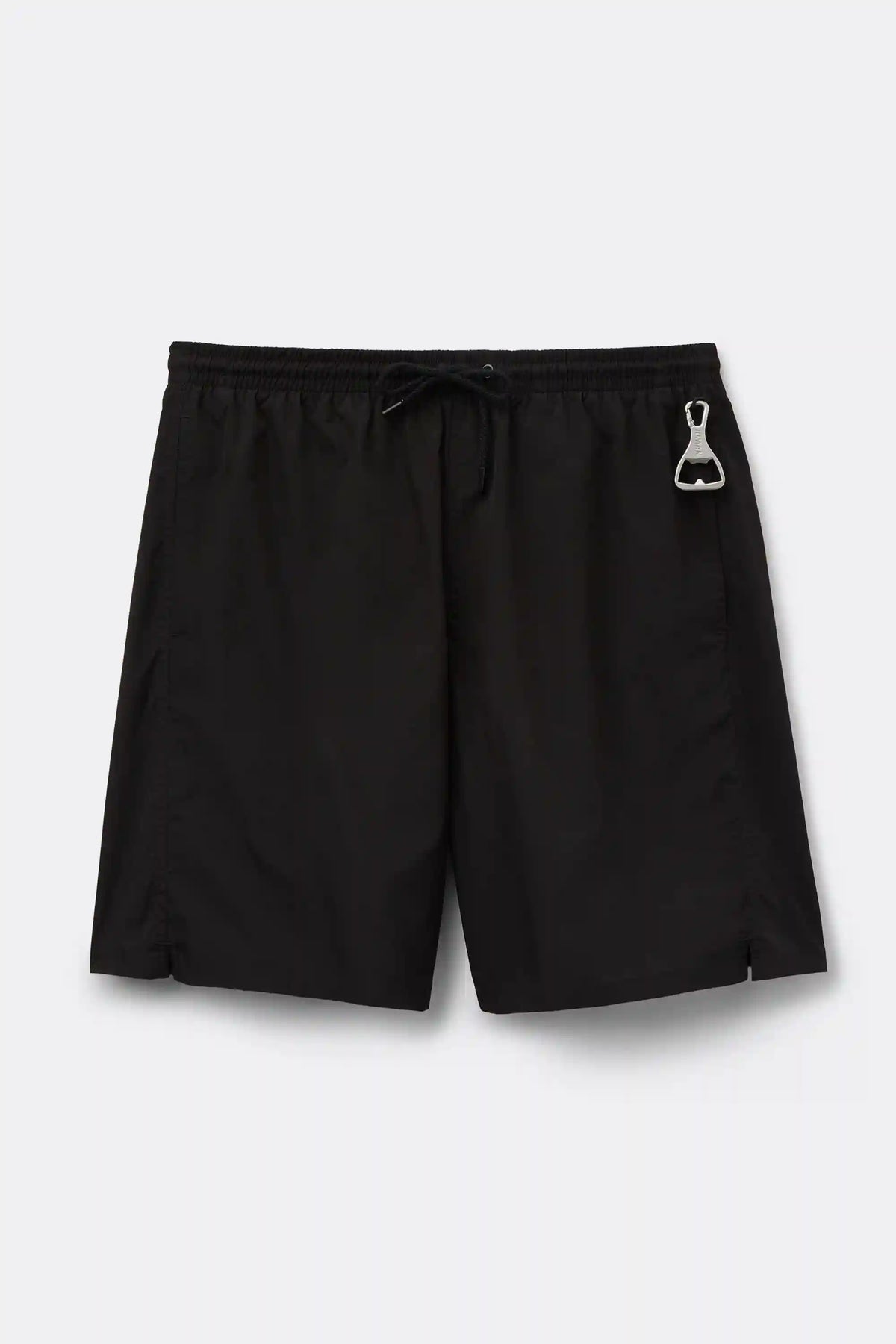 Long Solid Color Swim Trunks