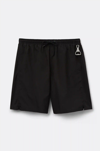 Long Solid Color Swim Trunks