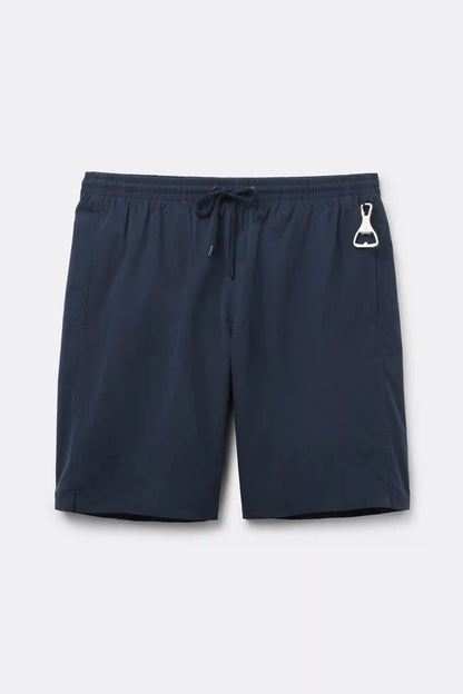 Long Solid Color Swim Trunks