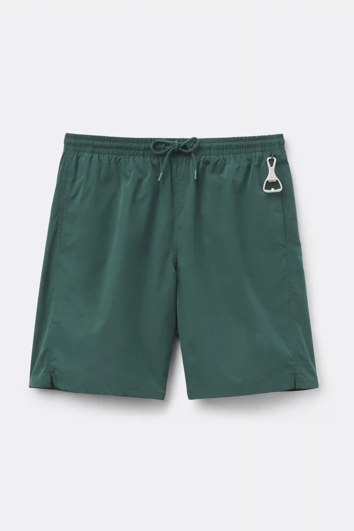 Long Solid Color Swim Trunks