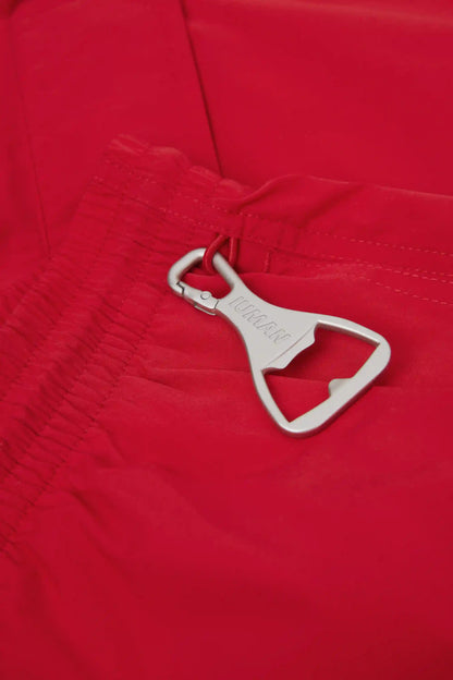 Long Solid Color Swim Trunks