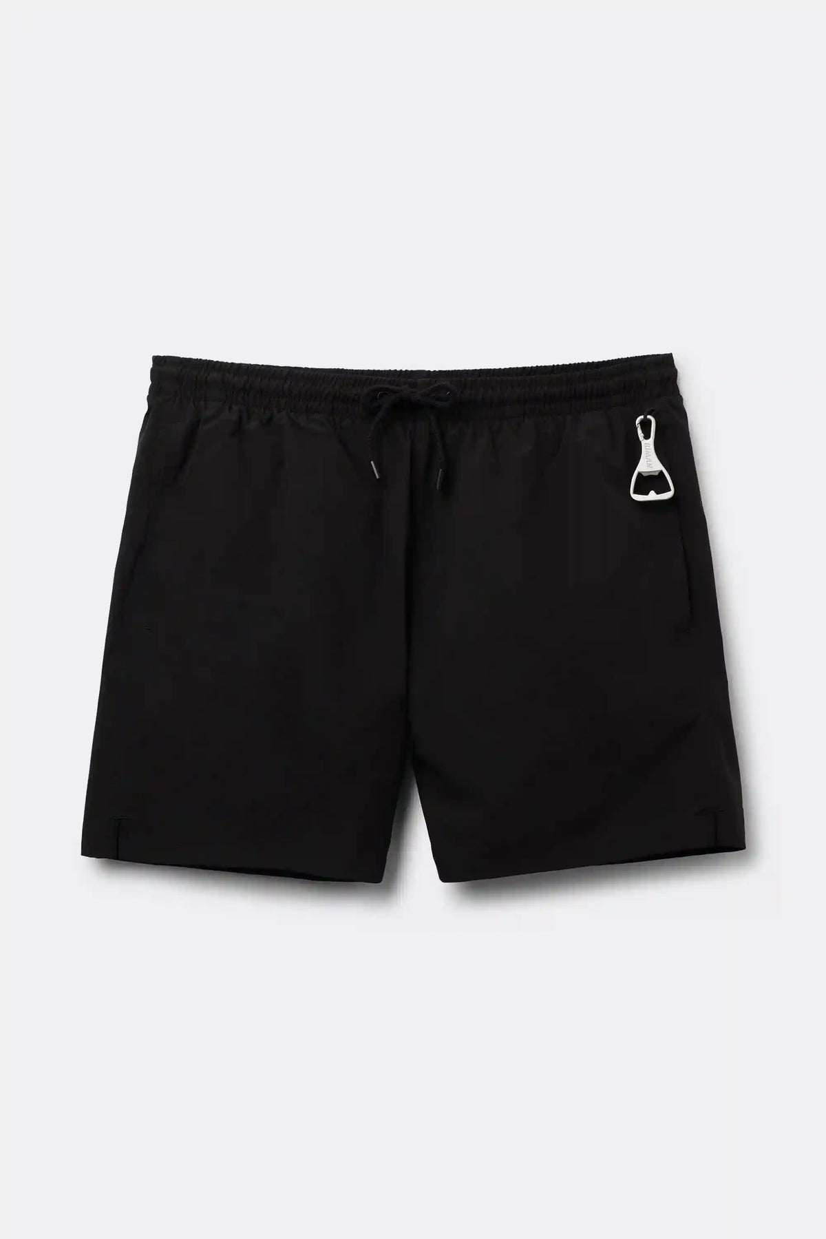Mid-Length Solid Color Swim Trunks