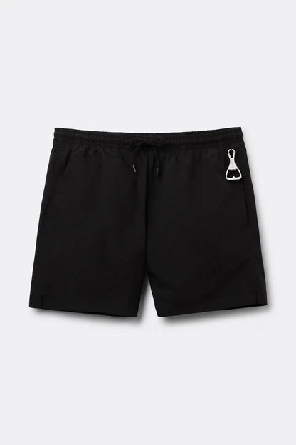 Mid-Length Solid Color Swim Trunks