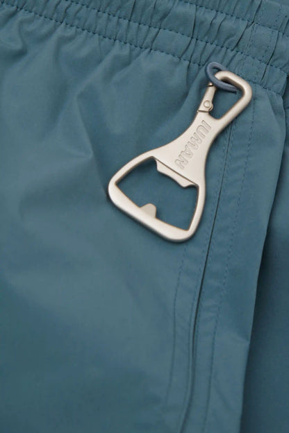 Mid-Length Solid Color Swim Trunks