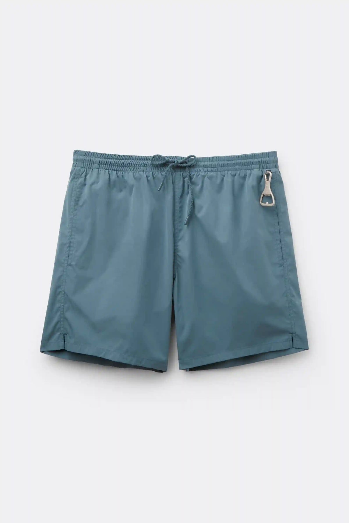 Mid-Length Solid Color Swim Trunks