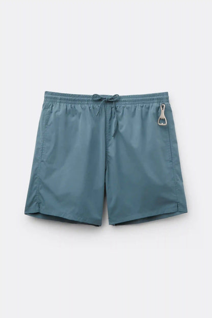 Mid-Length Solid Color Swim Trunks
