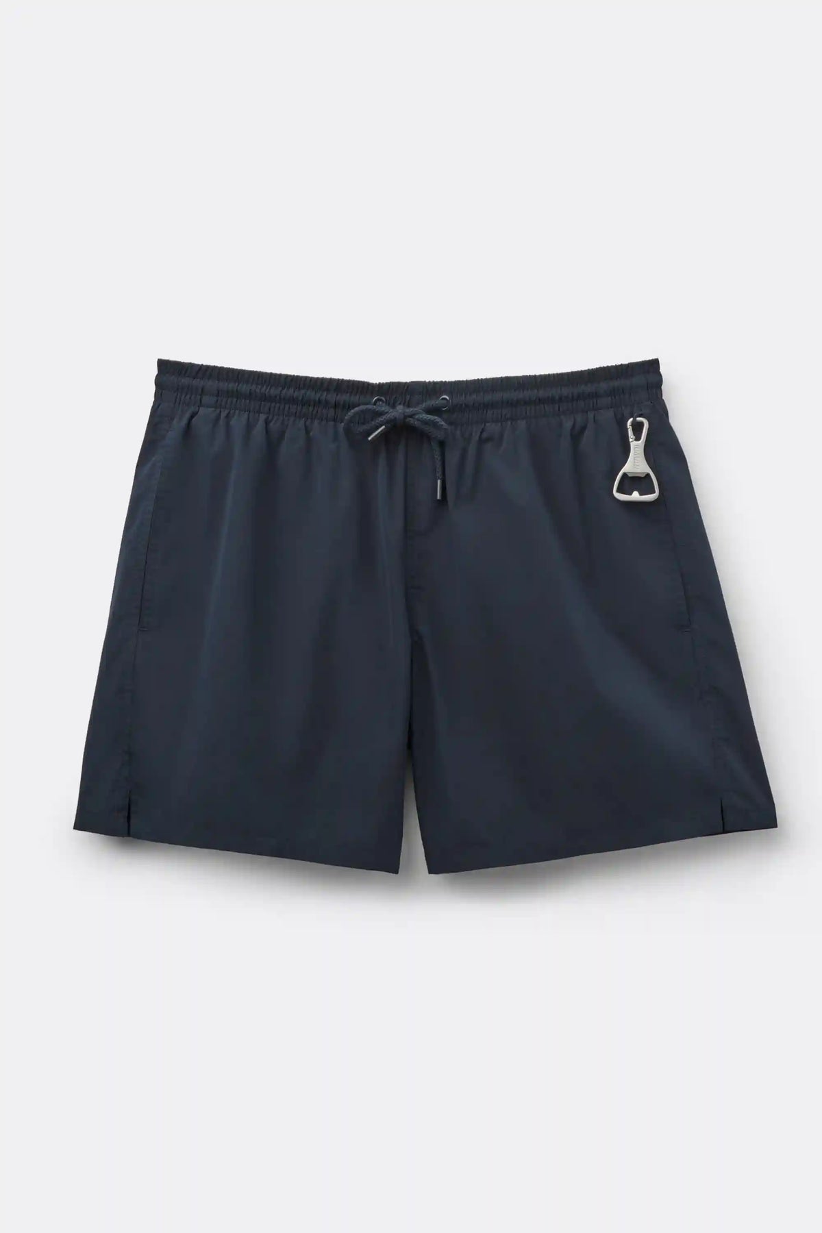 Mid-Length Solid Color Swim Trunks