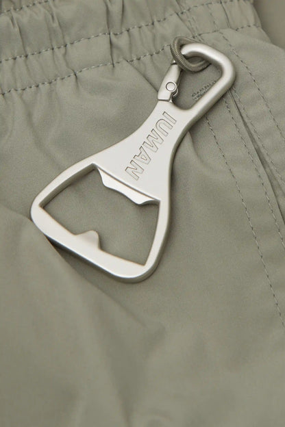 Mid-Length Solid Color Swim Trunks