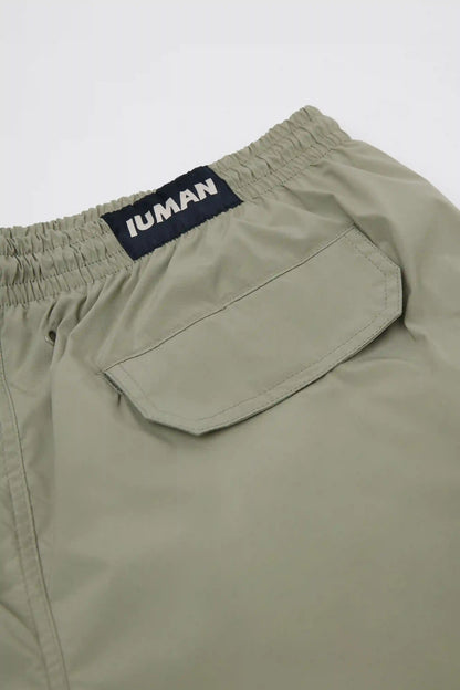 Mid-Length Solid Color Swim Trunks