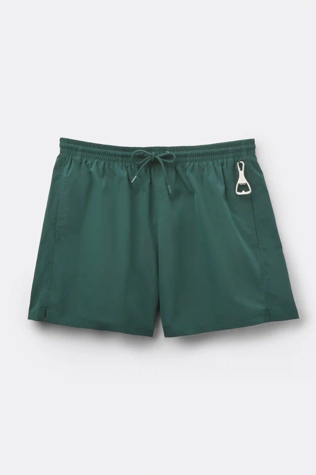 Mid-Length Solid Color Swim Trunks
