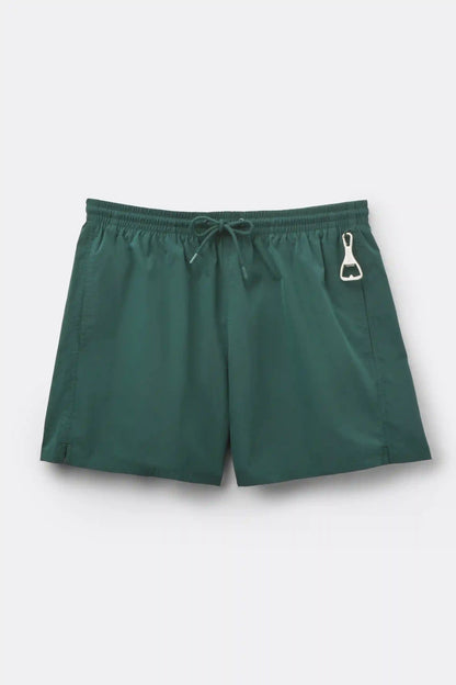 Mid-Length Solid Color Swim Trunks