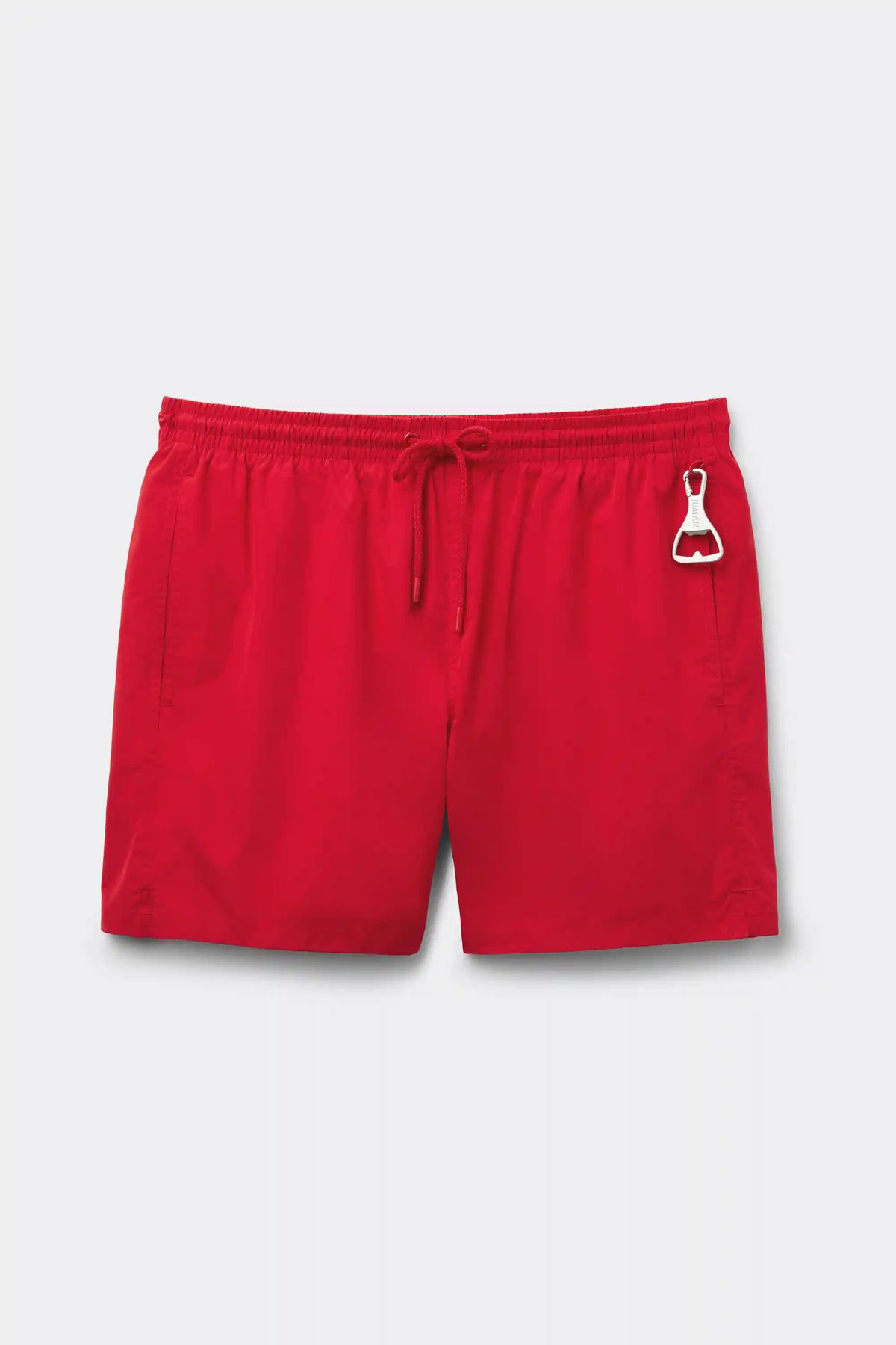 Mid-Length Solid Color Swim Trunks