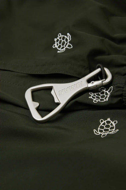 Swim Trunks with Embroidered Turtles