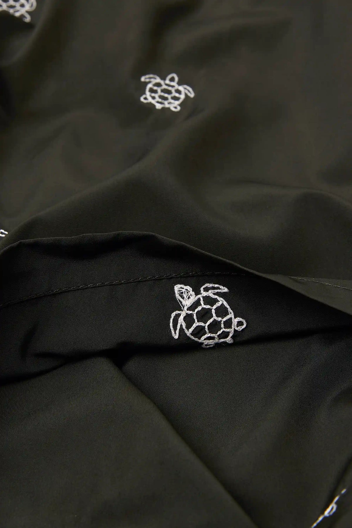 Swim Trunks with Embroidered Turtles