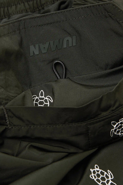 Swim Trunks with Embroidered Turtles