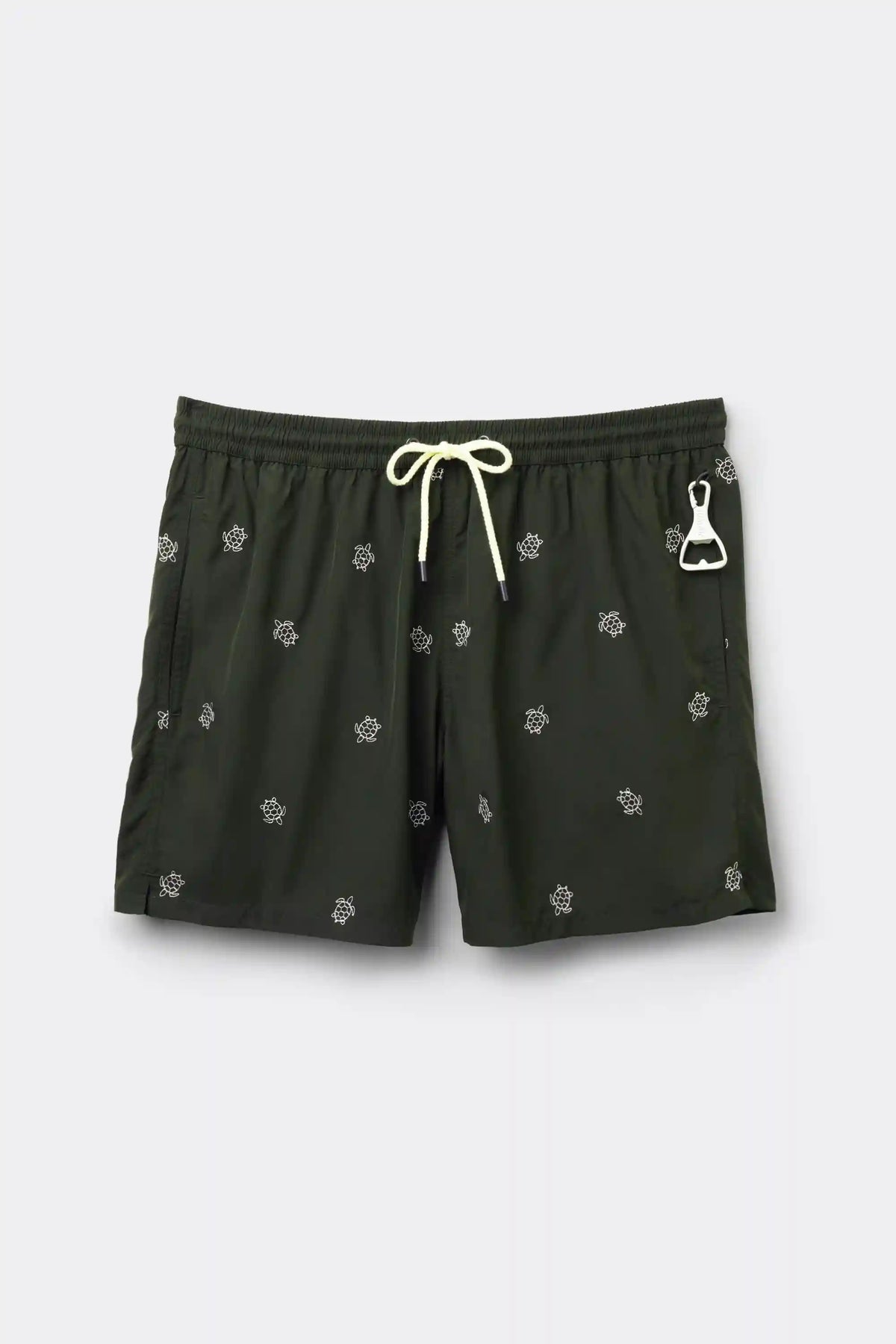 Swim Trunks with Embroidered Turtles