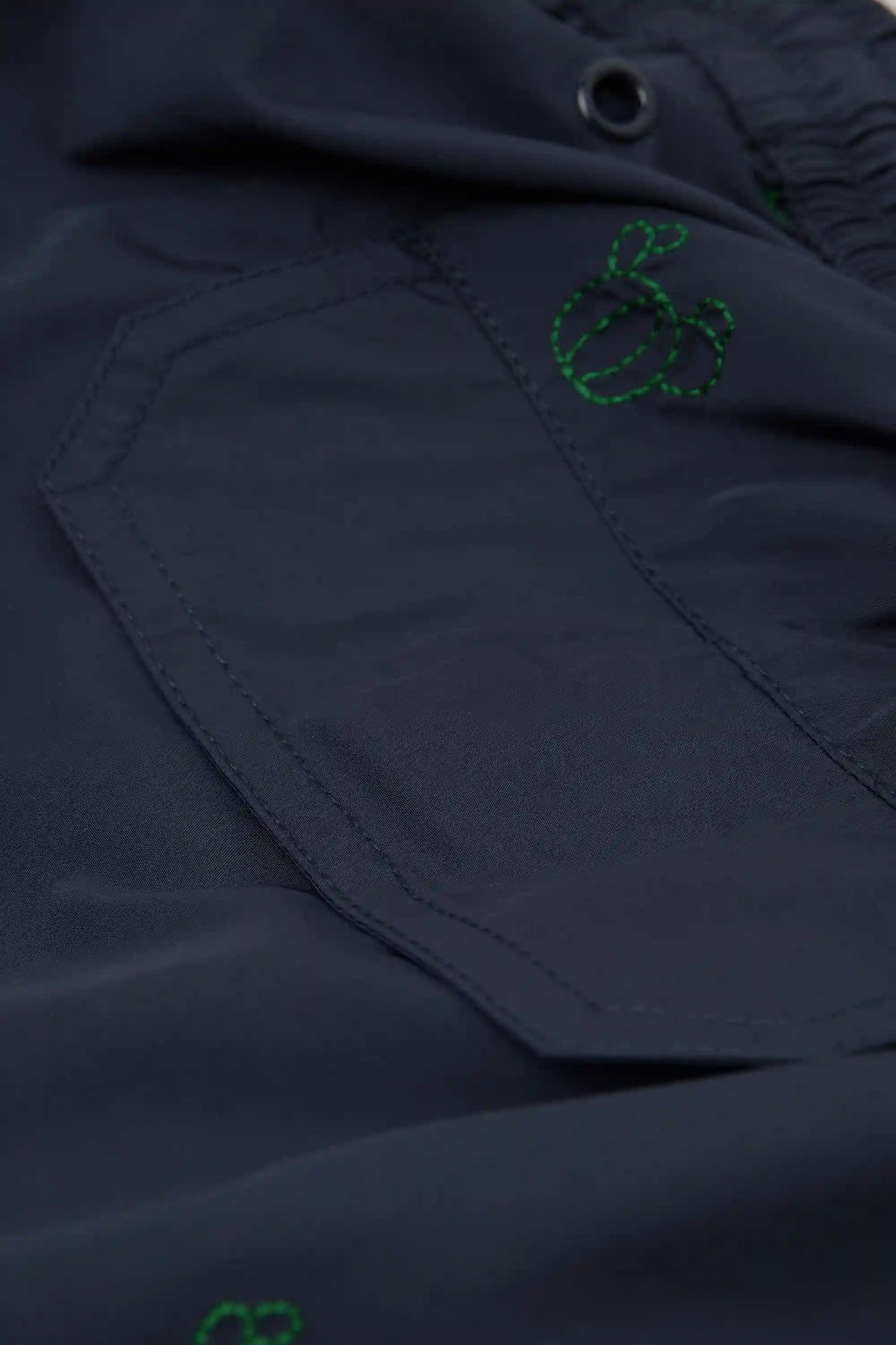 Swim Trunks with Embroidered Cacti