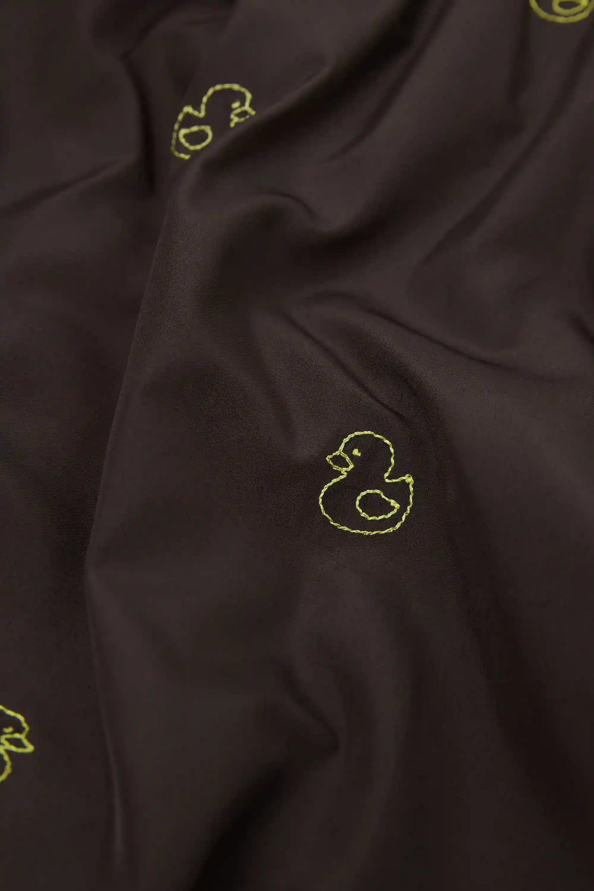 Swim Trunks with Embroidered Ducks
