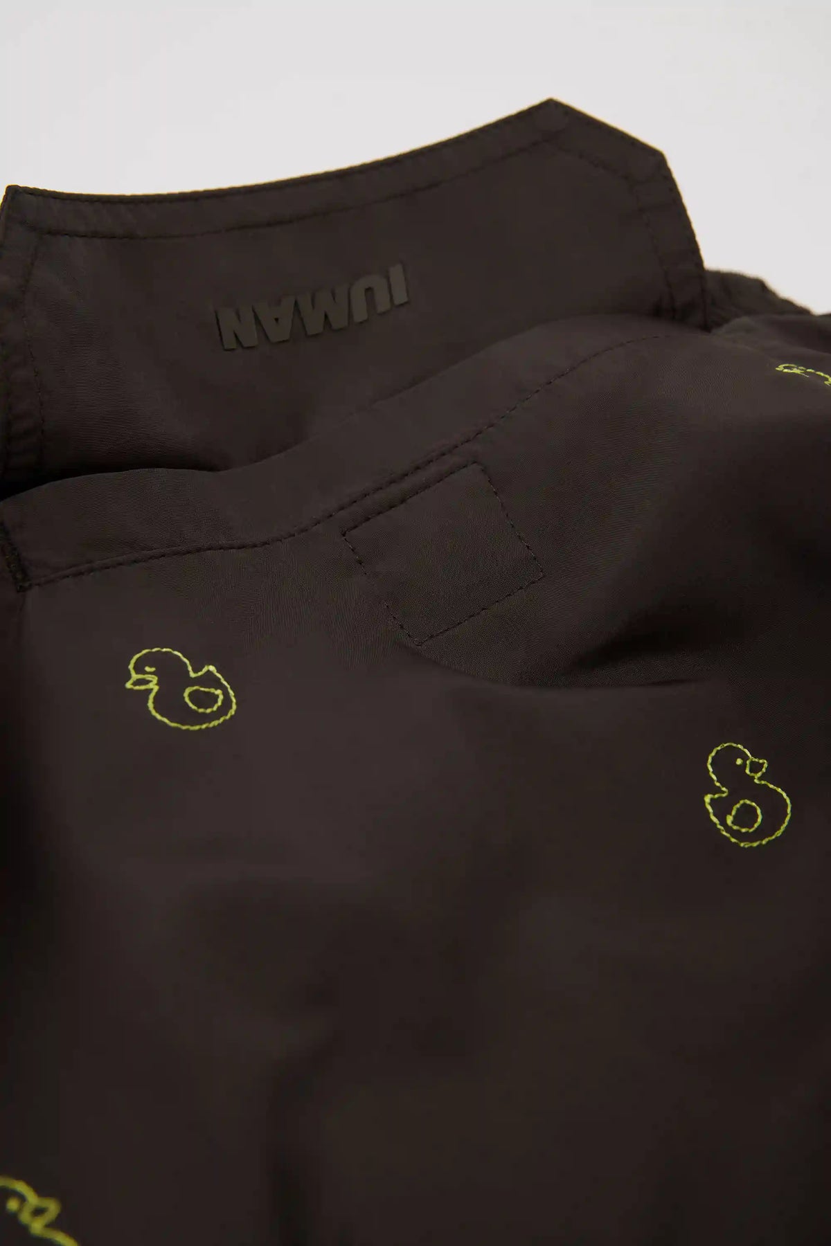 Swim Trunks with Embroidered Ducks