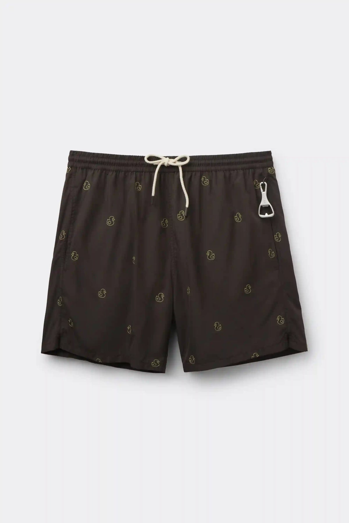 Swim Trunks with Embroidered Ducks