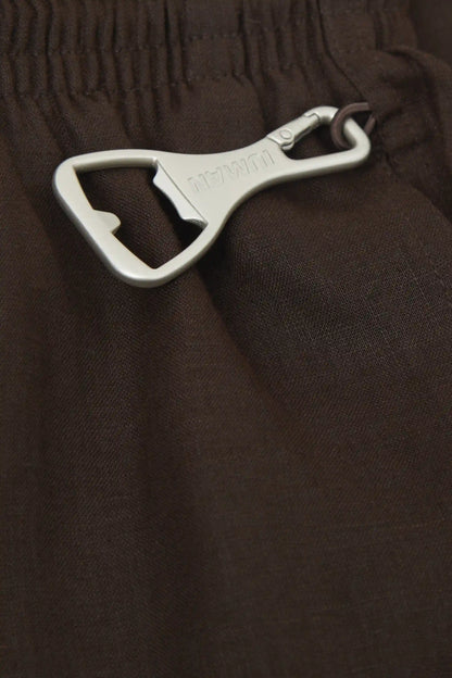Solid Color 100% Linen Swim Trunks