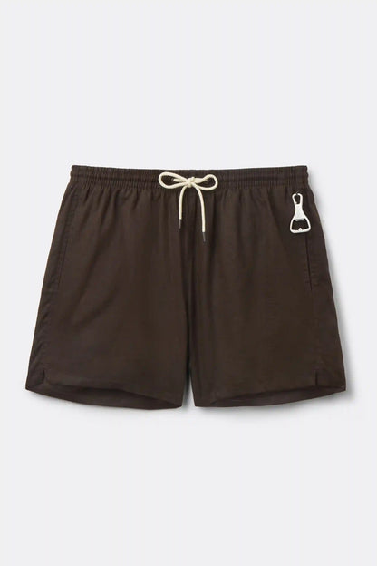 Solid Color 100% Linen Swim Trunks