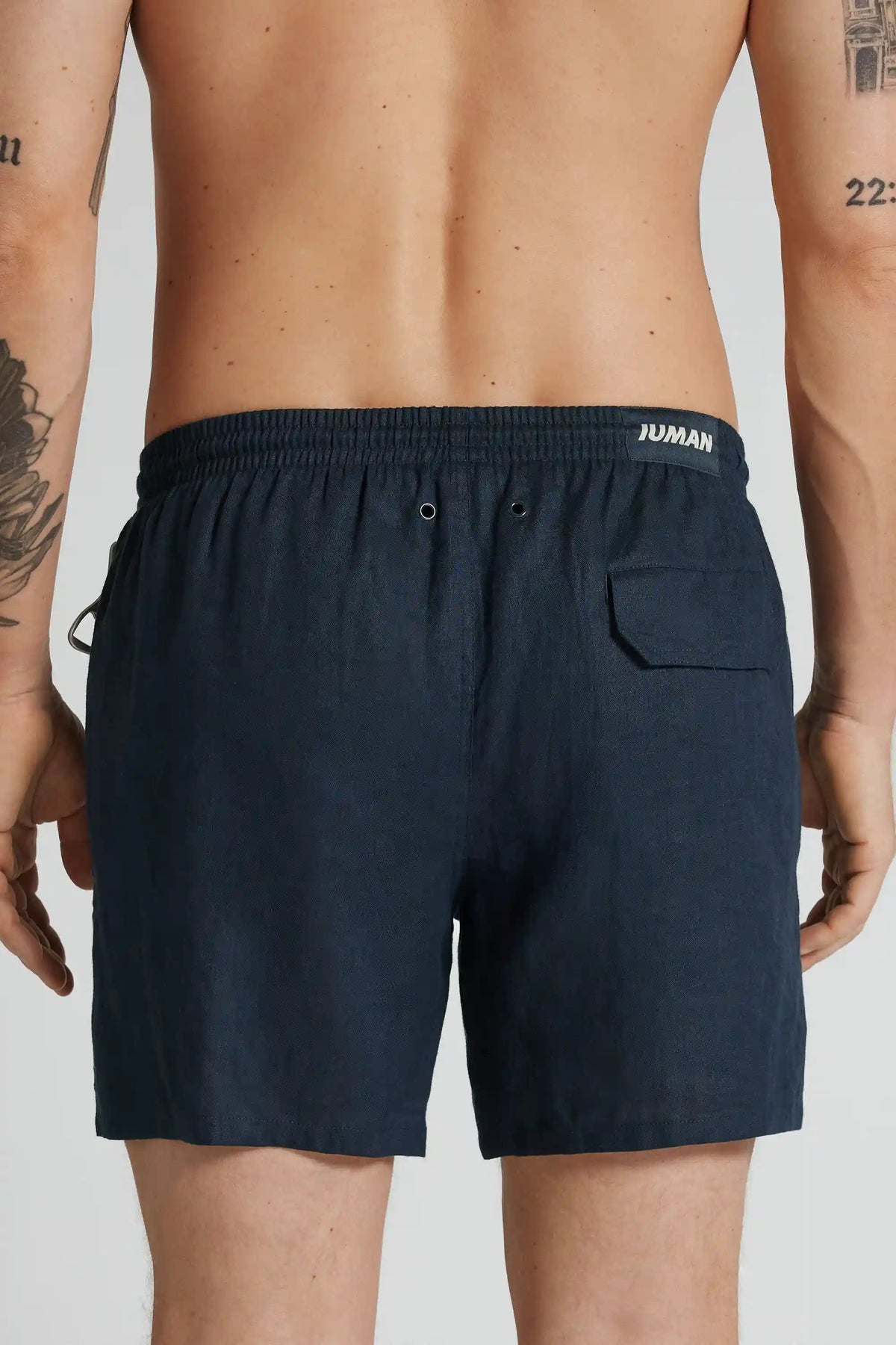 Solid Color 100% Linen Swim Trunks