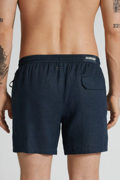 Solid Color 100% Linen Swim Trunks