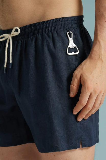 Solid Color 100% Linen Swim Trunks