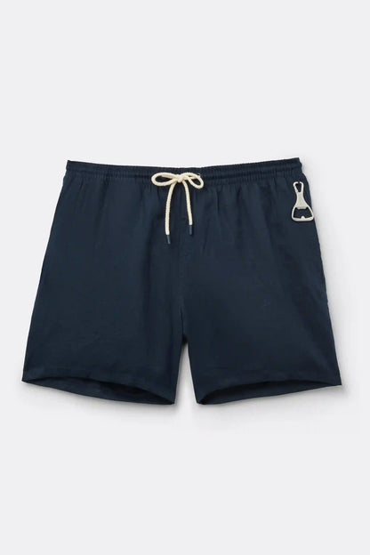 Solid Color 100% Linen Swim Trunks