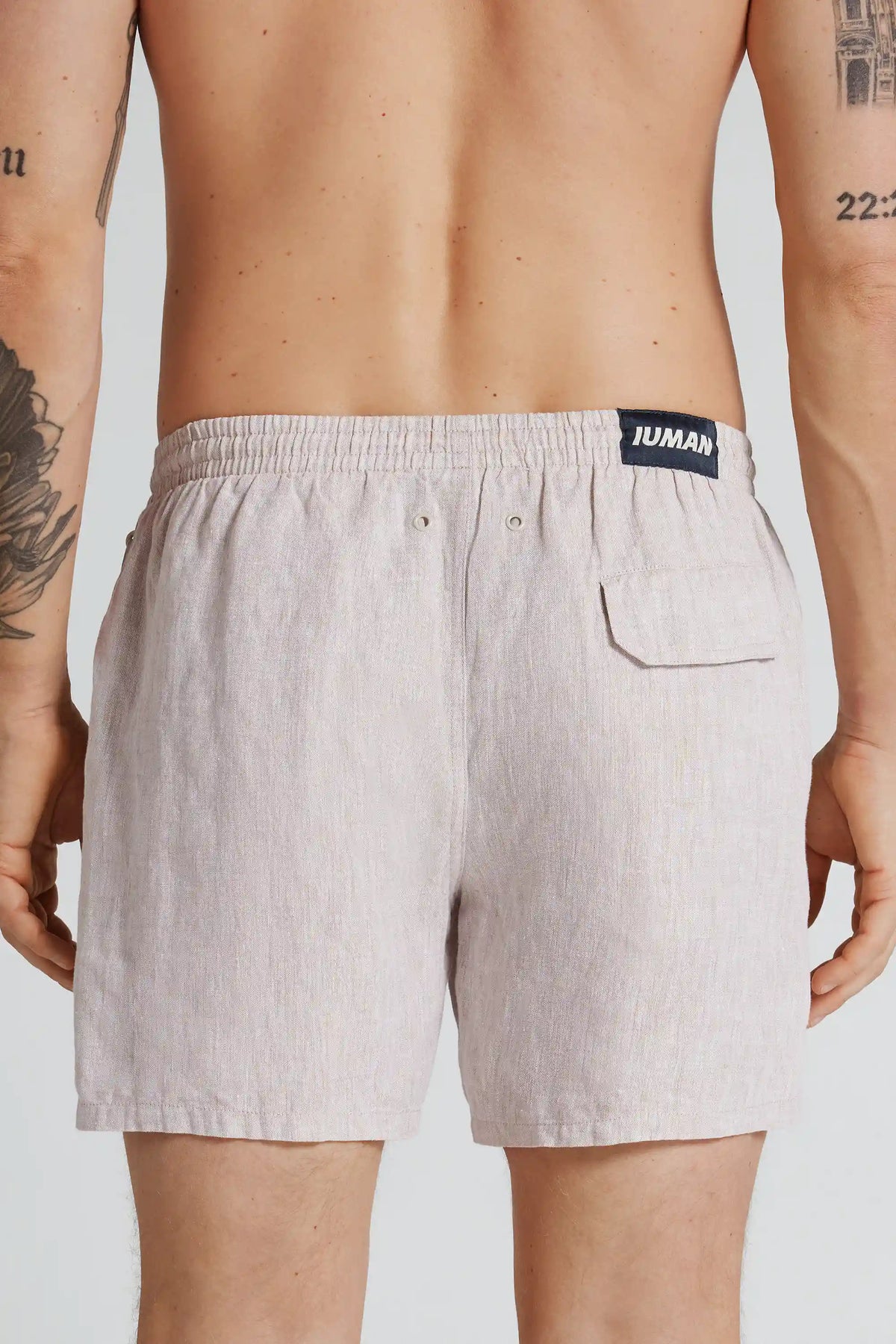 Solid Color 100% Linen Swim Trunks