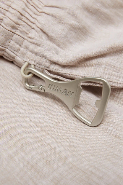 Solid Color 100% Linen Swim Trunks