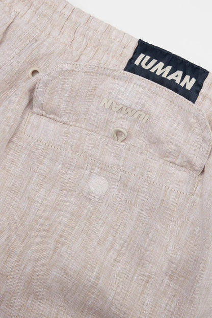 Solid Color 100% Linen Swim Trunks