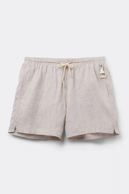 Solid Color 100% Linen Swim Trunks