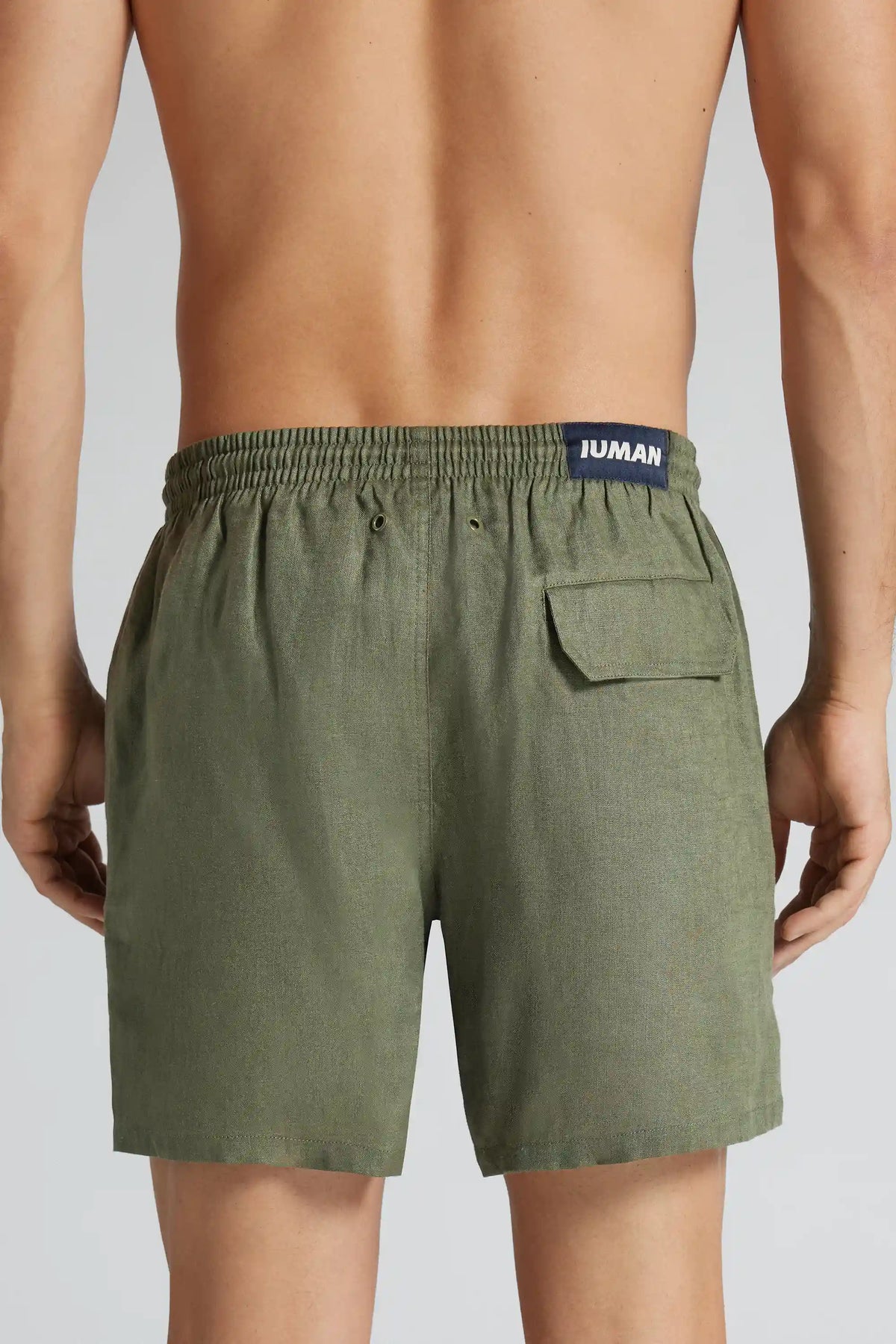 Solid Color 100% Linen Swim Trunks