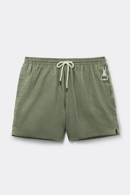Solid Color 100% Linen Swim Trunks