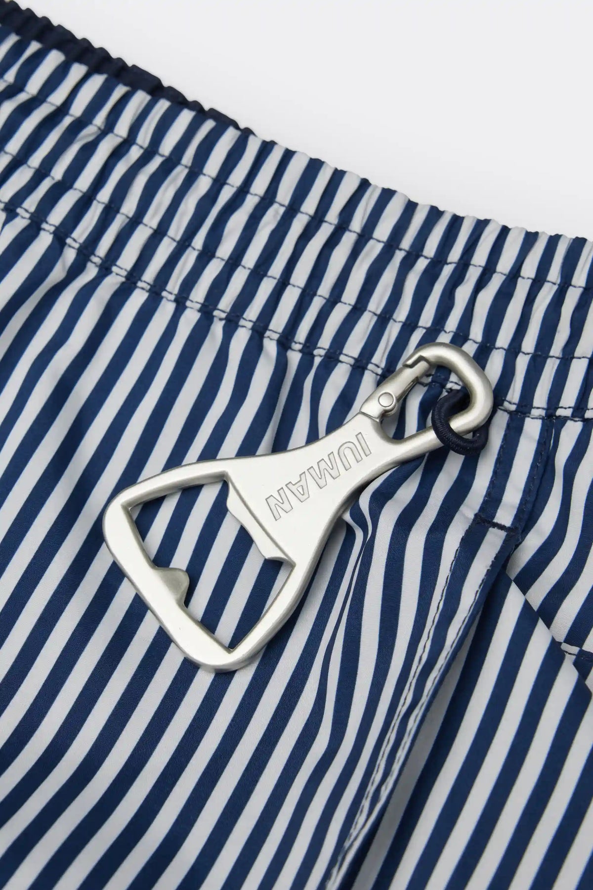 Reversible Striped White/Blue Swim Trunks