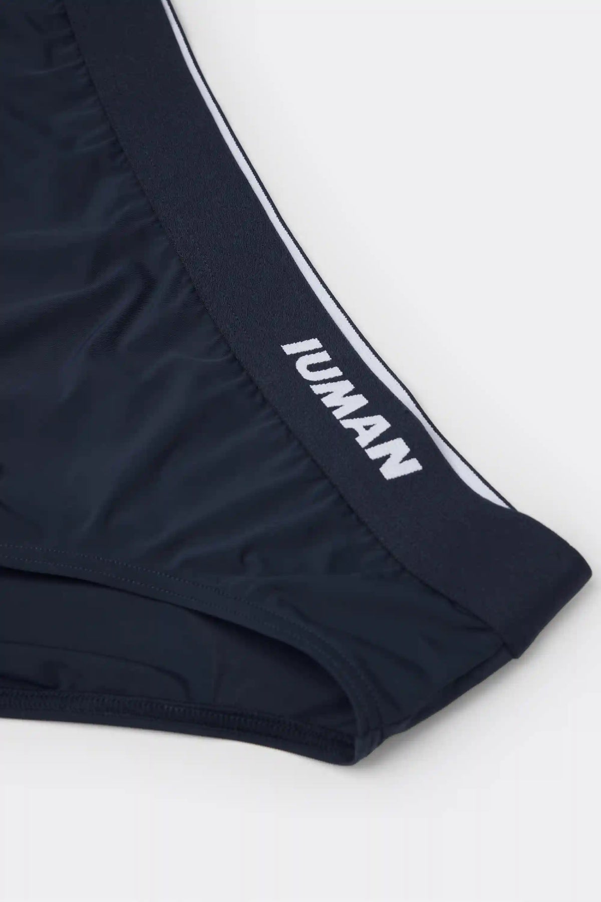 Reversible Striped White/Blue Swim Trunks