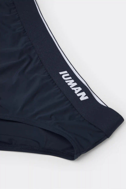 Reversible Striped White/Blue Swim Trunks