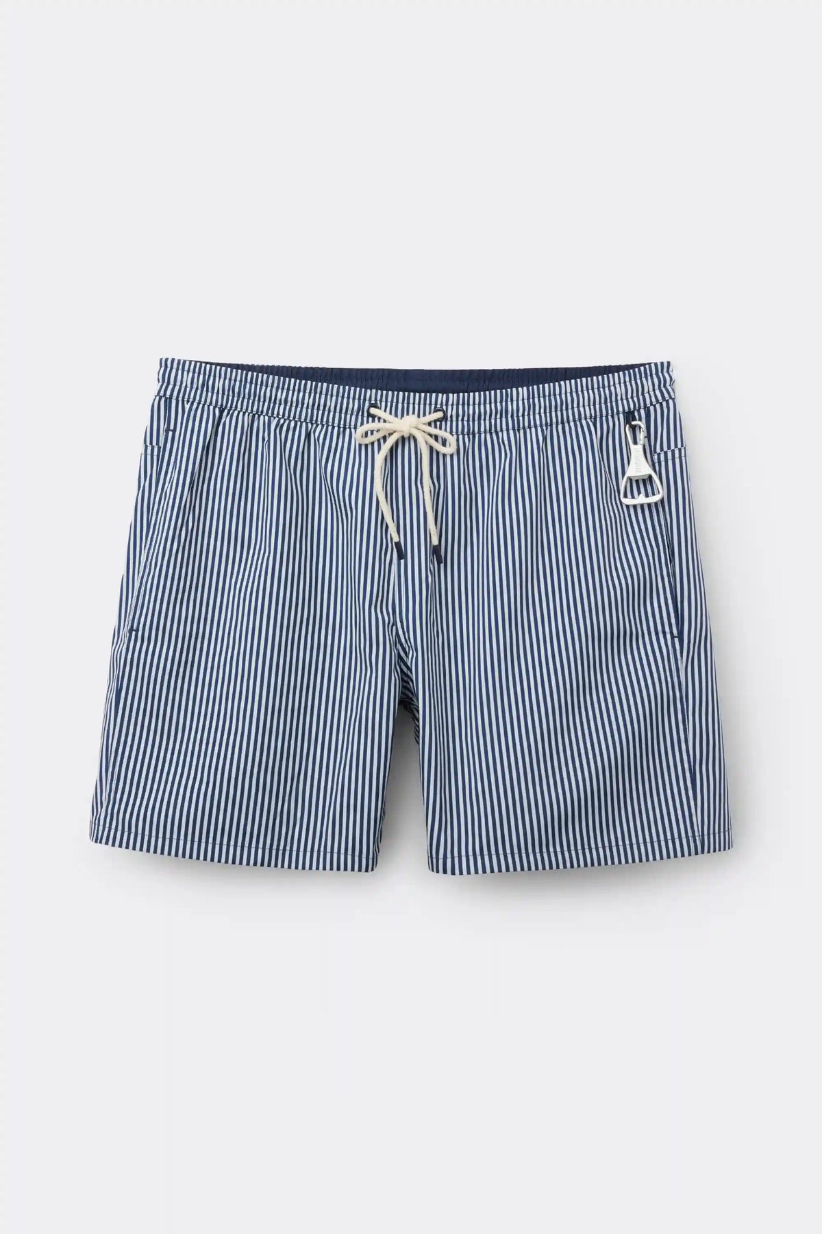 Reversible Striped White/Blue Swim Trunks