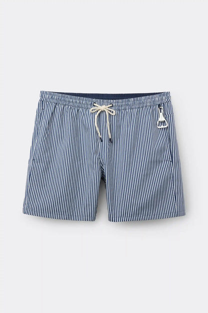Reversible Striped White/Blue Swim Trunks