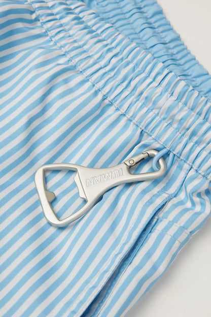 Reversible White/Light Blue Swim Trunks