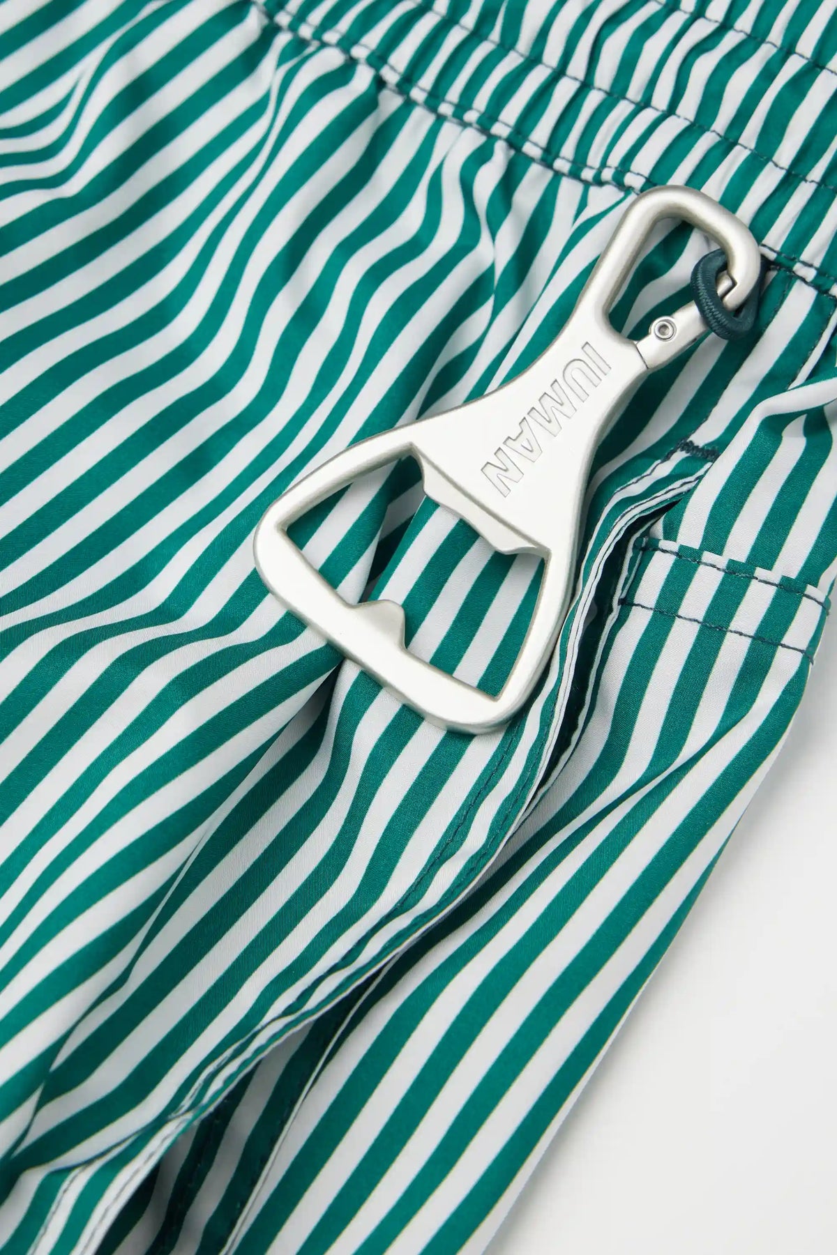 Reversible White/Green Swim Trunks