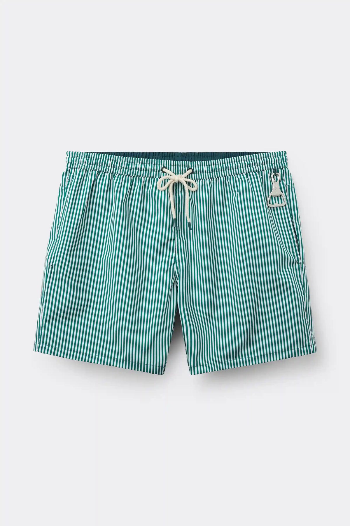 Reversible White/Green Swim Trunks